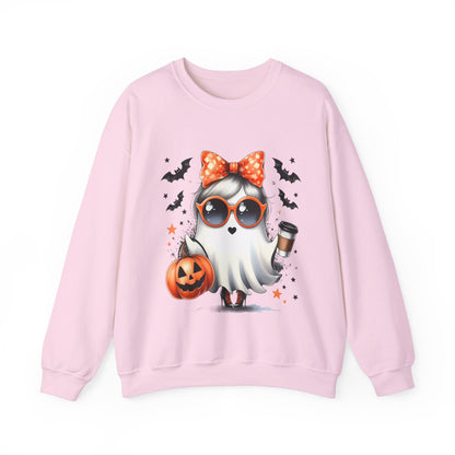 Boo-Jee Ghost Halloween Sweatshirt Cute Ghost Sweatshirt Fall Sweater Bougie Ghost Coffee Lover Pullover Sweater Autumn Boojee Spooky Season