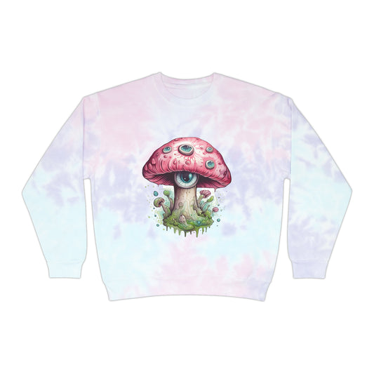 Magic Mushroom Sweatshirt Cottagecore Halloween Tie-Dye Sweater Retro Fall Sweatshirt Psychedelic Shroom Sweater Groovy Spooky Season