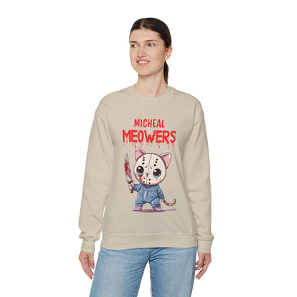 Michael Meowers Sweatshirt Funny Halloween Cat Lover Sweater Horror Character Sweatshirt Horror Movie Addicts Sweater Horror Fan Club Gift