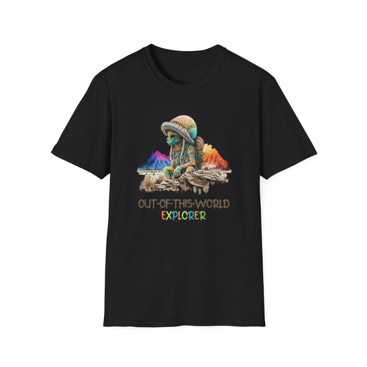 Cyberpunk Space Alien T-Shirt Graphic Art Funny Unisex Retro tshirt Traveller UFO Tee UAP Shirts Weird Cool Gift Out-of-this-World Explorer