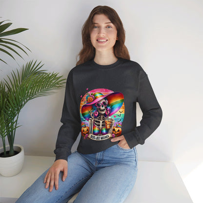 Boo-jee Mama Sweatshirt Retro Mom Halloween Sweater Funny Mom Skeleton Coffee Sweatshirt Bougie Spooky Mama Pullover Sweater Boujee Mom Gift