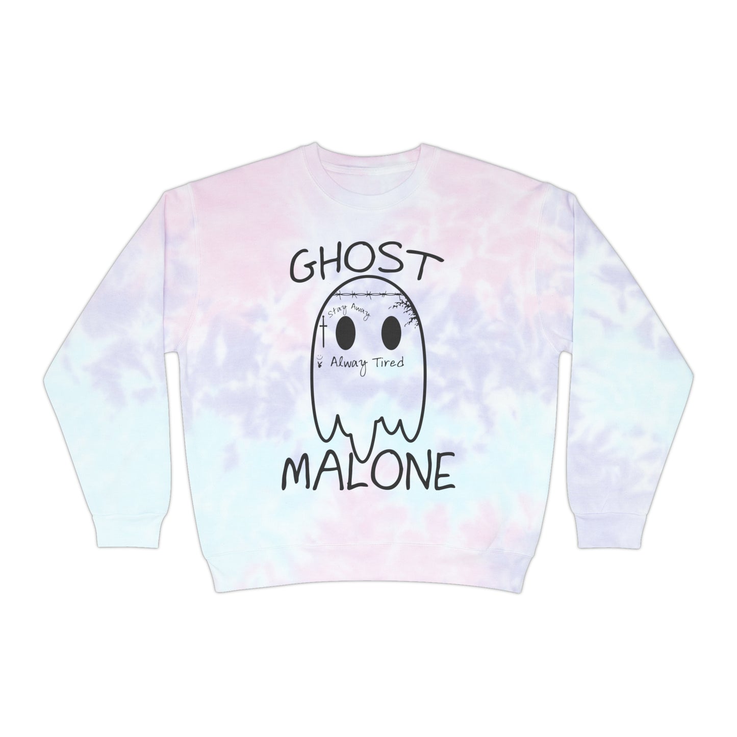 Ghost Malone Sweatshirt Halloween Sweater Cute Ghost Sweatshirt Funny Halloween Crewneck Spooky Season Tie-Dye Sweater Spooky Halloween Gift