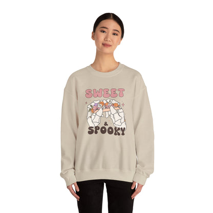 Sweet and Spooky Sweatshirt Retro Halloween Crewneck Groovy Fall Sweater Vintage Halloween Apparel Cool Funky Unique Novelty Women Gift Girl